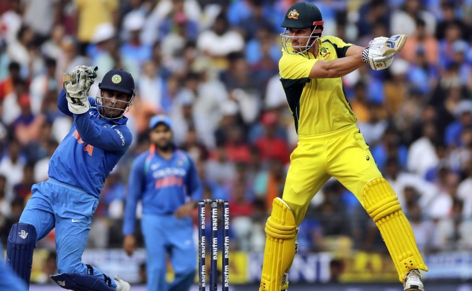 But neither batsman could manage to get a big score. Head went first, bowled off Patel in the 43rd over, as he tried to force the scoring pace. Jasprit Bumrah (2-51) trapped Stoinis (in picture) lbw. Matthew Wade and James Faulkner could not score rapidly either and Australia were restricted to 242-9 in 50 overs. AP But neither batsman could manage to get a big score. Head went first, bowled off Patel in the 43rd over, as he tried to force the scoring pace. Jasprit Bumrah (2-51) trapped Stoinis (in picture) lbw. Matthew Wade and James Faulkner could not score rapidly either and Australia were restricted to 242-9 in 50 overs. AP