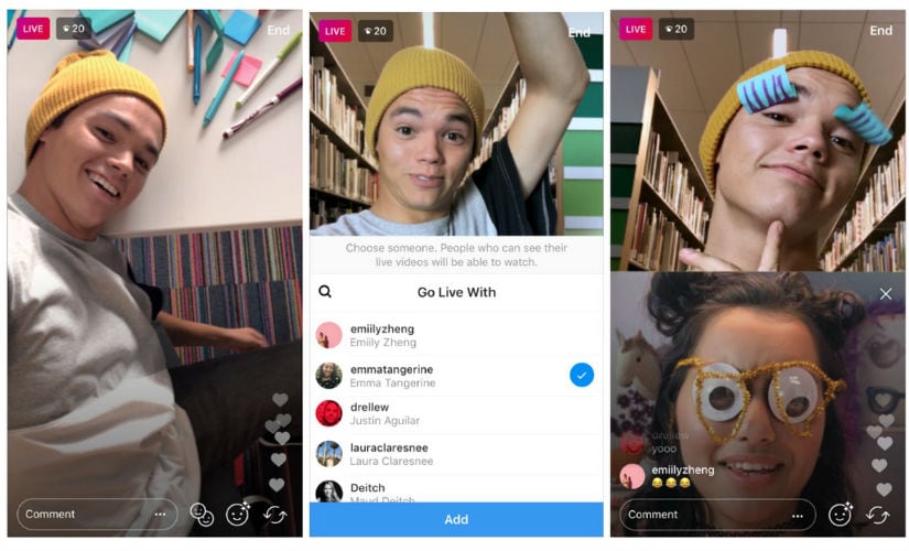 Users can now go Live with a friend on Instagram. Instagram.