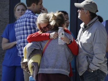 Family members of the victims of the Las Vegas shooting. AP