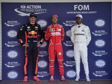 Mexican Grand Prix: Sebastian Vettel keeps slim hopes alive with pole, Lewis Hamilton to start third