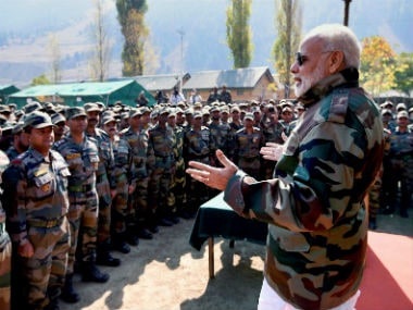 Prime Minister Narendra Modi celebrated Diwali with the armed forces in Jammu and Kashmir. PTI