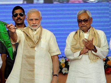 File image of Prime Minister Narendra Modi and Bihar chief minister Nitish Kumar. PTI