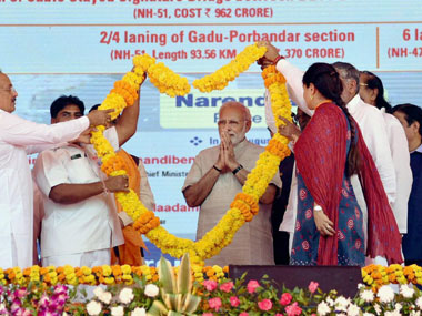 Narendra Modi in Gujarat: Promises, foundation stones galore as PM woos voters with pomp and oratory Narendra Modi in Gujarat: Promises, foundation stones galore as PM woos voters with pomp and oratory