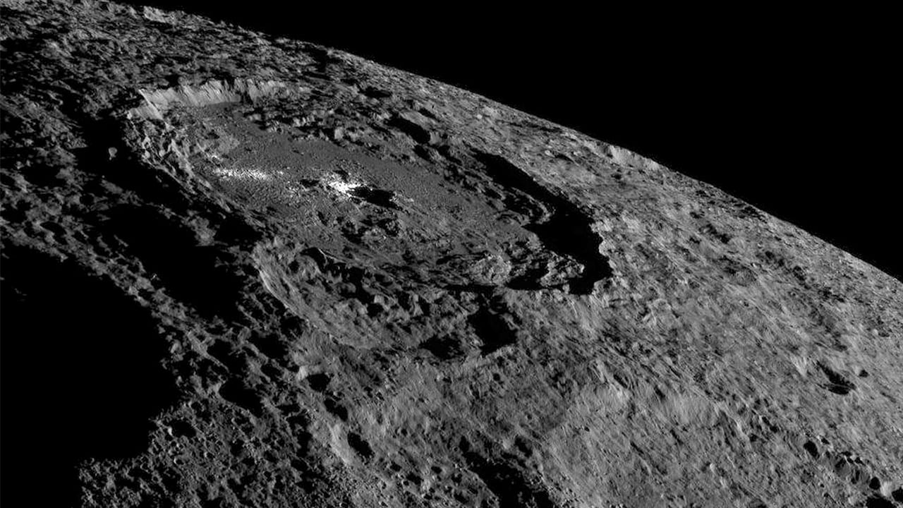 An image captured by Dawn spacecraft of Ceres's surface. Image courtesy: NASA/JPL