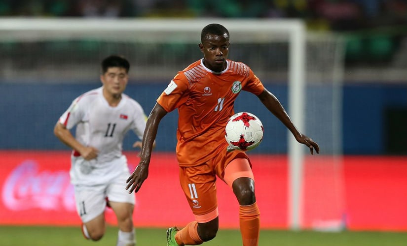 Karim Tinni of Niger controls the ball during the FIFA U-17 World Cup India 2017 group D match between Korea Republic and Niger at Jawaharlal Nehru International Stadium. Getty Images