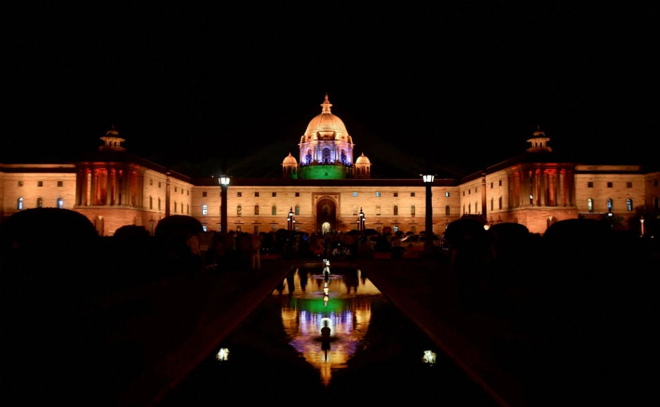 The iconic North and South Block building flanking the Rashtrapati Bhavan in Delhi got a new dynamic lighting system on Wednesday which can display a wide range of themes. PTI The iconic North and South Block building flanking the Rashtrapati Bhavan in Delhi got a new dynamic lighting system on Wednesday which can display a wide range of themes. PTI