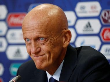 Soccer Football - FIFA Confederations Cup Russia 2017 FIFA closing Press Conference - Saint Petersburg Stadium, St. Petersburg, Russia July 1, 2017. FIFAs Chairman of the Referees Committee, Pierluigi Collina during the press conference REUTERS/Maxim Shemetov - RC1C36CAD020