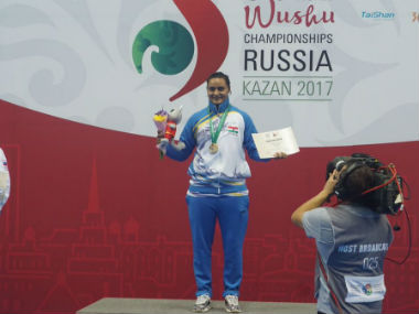 Pooja Kadian becomes first Indian to bag gold at Wushu World Championships with 65kg Sanda triumph Pooja Kadian becomes first Indian to bag gold at Wushu World Championships with 65kg Sanda triumph