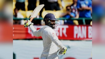 Indian cricketer Ravindra Jadeja smashes six sixes in an over during Inter-district T20 match