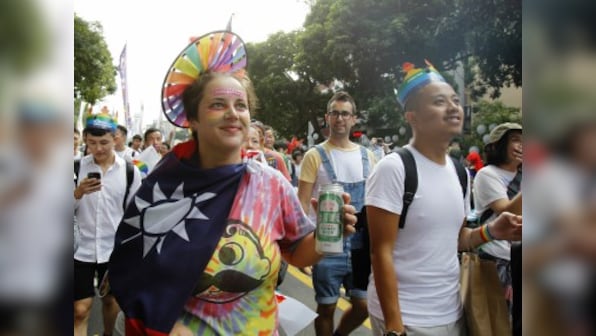 Taiwan holds Asia's largest gay pride parade, thousands march in Taipei demanding legalisation of same-sex marriage