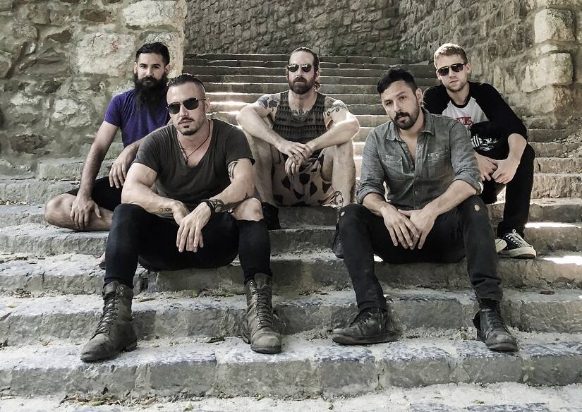 The Dillinger Escape Plan (with Liam in the middle)