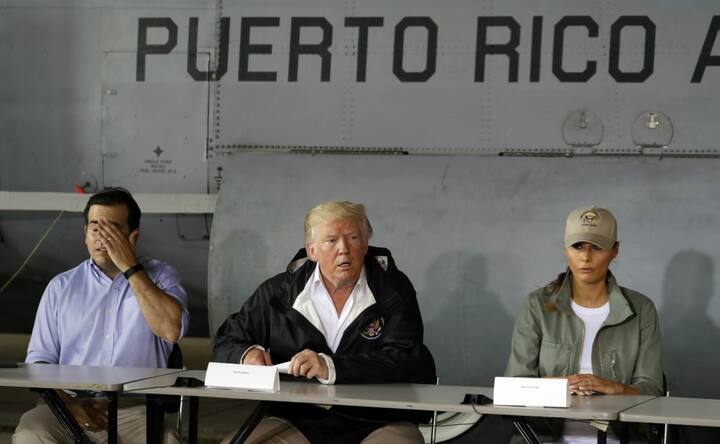 Donald Trump visits Puerto Rico, tells survivors of Hurricane Maria they threw US budget 'out of whack'