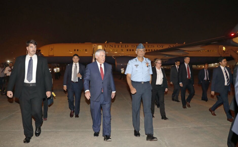Ahead of his meeting with the external affairs minister, Tillerson had said that America's relationship with India is of strategic importance which is not limited to South Asia. AP Ahead of his meeting with the external affairs minister, Tillerson had said that America's relationship with India is of strategic importance which is not limited to South Asia. AP