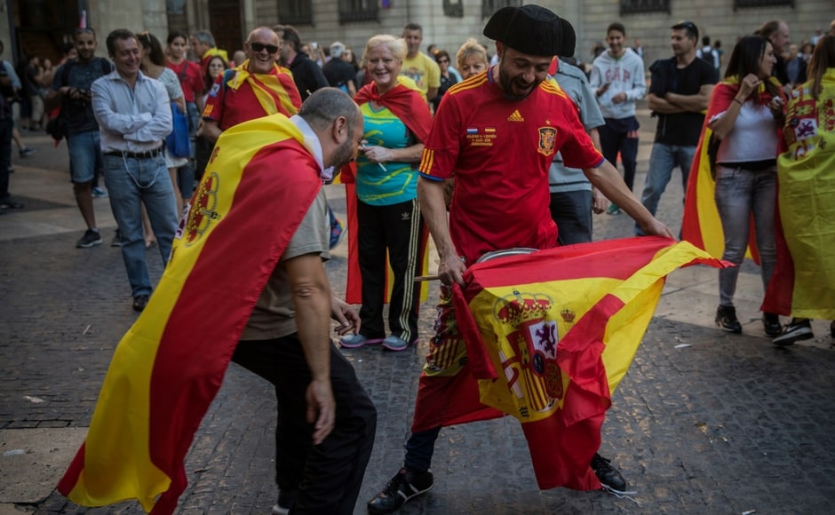 As protesters gathered for the march, the deputy president, Oriol Junqueras of the region's now-deposed government lashed out against Madrid over what he called a As protesters gathered for the march, the deputy president, Oriol Junqueras of the region's now-deposed government lashed out against Madrid over what he called a
