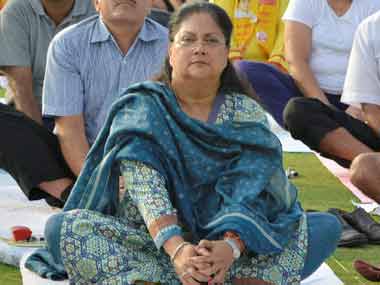 A file image of Rajasthan chief minister Vasundhara Raje. PTI