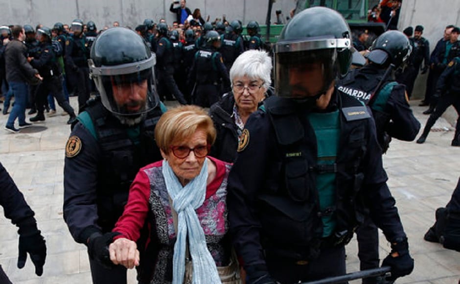 Madrid has sent thousands of extra police officers from other forces to Catalonia, which accounts for one-fifth of Spain's economy to stop the referendum from happening. AP Madrid has sent thousands of extra police officers from other forces to Catalonia, which accounts for one-fifth of Spain's economy to stop the referendum from happening. AP