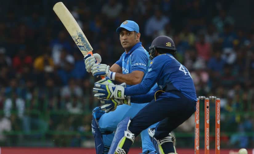 India’s MS Dhoni plays a shot in the 4th ODI against Sri Lanka in Colombo. The two teams will play another full series in about a months’ time. AFP