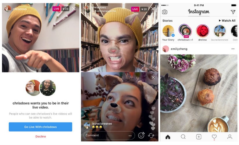 Users can now add a friend on Instagram Live. Instagram.