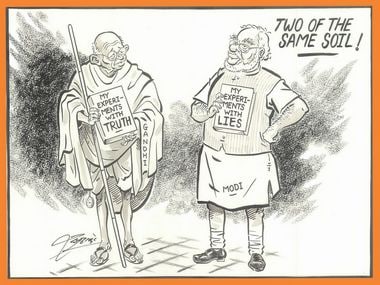 Raj Thackeray's Gandhi Jayanti cartoon of Narendra Modi decries PM's  'Experiments with Lies'-Politics News , Firstpost