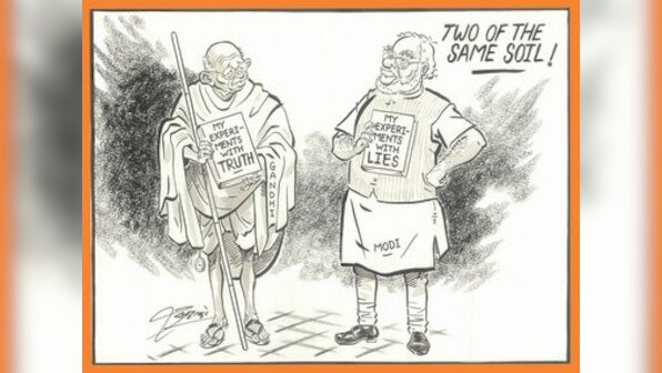 Raj Thackeray's Gandhi Jayanti cartoon of Narendra Modi decries PM's 'Experiments with Lies'
