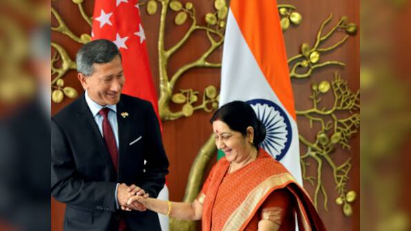 Sushma Swaraj holds talks with Singaporean counterpart Vivian Balakrishnan to boost defence, trade ties