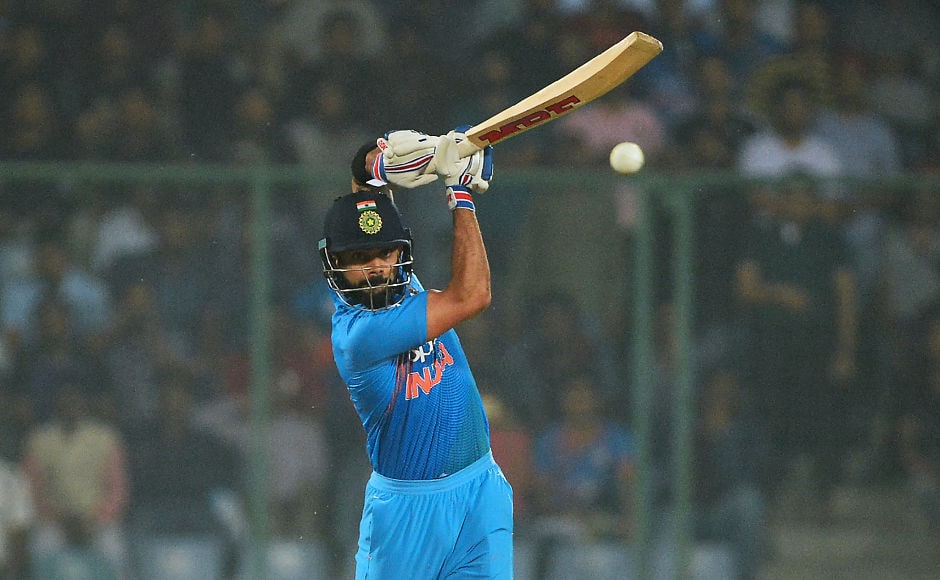 Virat Kohli scored a quickfire 26 off 11 balls to ensure India went past the 200-run mark and set New Zealand a daunting total. AFP Virat Kohli scored a quickfire 26 off 11 balls to ensure India went past the 200-run mark and set New Zealand a daunting total. AFP