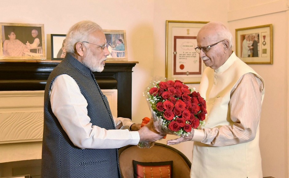 BJP veteran LK Advani, who turned 90 on Wedensday, was greeted on his birthday by Prime Minister Narendra Modi. Image courtesy: Twitter / @narendramodi BJP veteran LK Advani, who turned 90 on Wedensday, was greeted on his birthday by Prime Minister Narendra Modi. Image courtesy: Twitter / @narendramodi