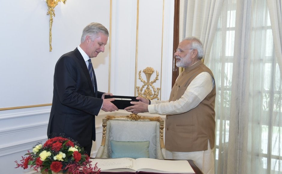 Narendra Modi and King Philippe on Tuesday held talks to strengthen bilateral ties between the two countries. The royal couple was accompanied by six ministers and a high powered business delegation comprising CEOs of 86 Belgian companies. Twitter@narendramodi Narendra Modi and King Philippe on Tuesday held talks to strengthen bilateral ties between the two countries. The royal couple was accompanied by six ministers and a high powered business delegation comprising CEOs of 86 Belgian companies. Twitter@narendramodi