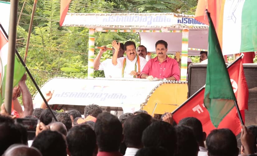 Rahul Gandhi. Ramesh Chennithala addressing a rally during his Padayorukkam road-show. Firstpost/ Ashraf Padanna