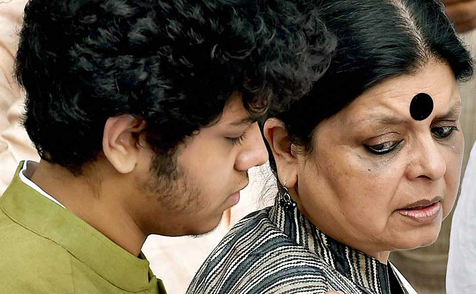He was survived by his wife Deepa Dasmunsi and son Priyadeep, who were at his bedside at the time of his demise. Deepa and her son at the Congress party office Bidhan Bhawan. PTI He was survived by his wife Deepa Dasmunsi and son Priyadeep, who were at his bedside at the time of his demise. Deepa and her son at the Congress party office Bidhan Bhawan. PTI