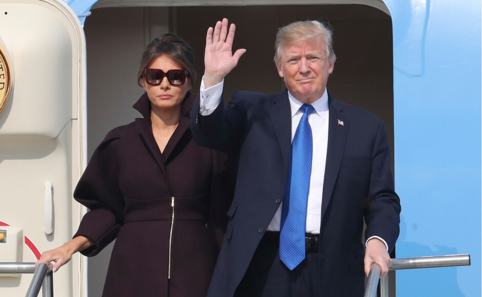 Donald Trump arrived in South Korea Trump on Tuesday with his wife Melania Trump amid escalating tension with Pyongyang. AP Donald Trump arrived in South Korea Trump on Tuesday with his wife Melania Trump amid escalating tension with Pyongyang. AP