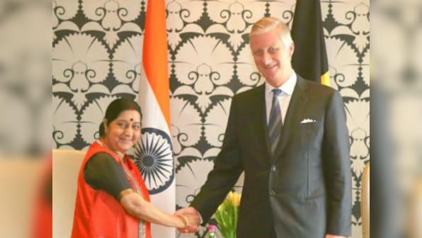 Sushma Swaraj calls on Belgium King Philippe; to meet Narendra Modi, Ram Nath Kovind later today