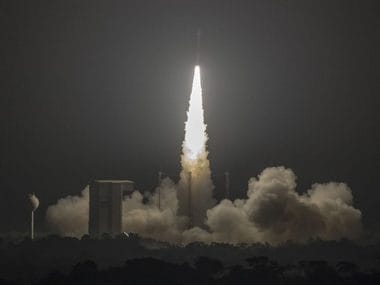 Vega lifts off for its 11th successful mission (VV11) from Europe’s Spaceport in French Guiana with the MOHAMMED VI–A satellite. Image Credits: P. Piron / ESA / CNES / Arianespace