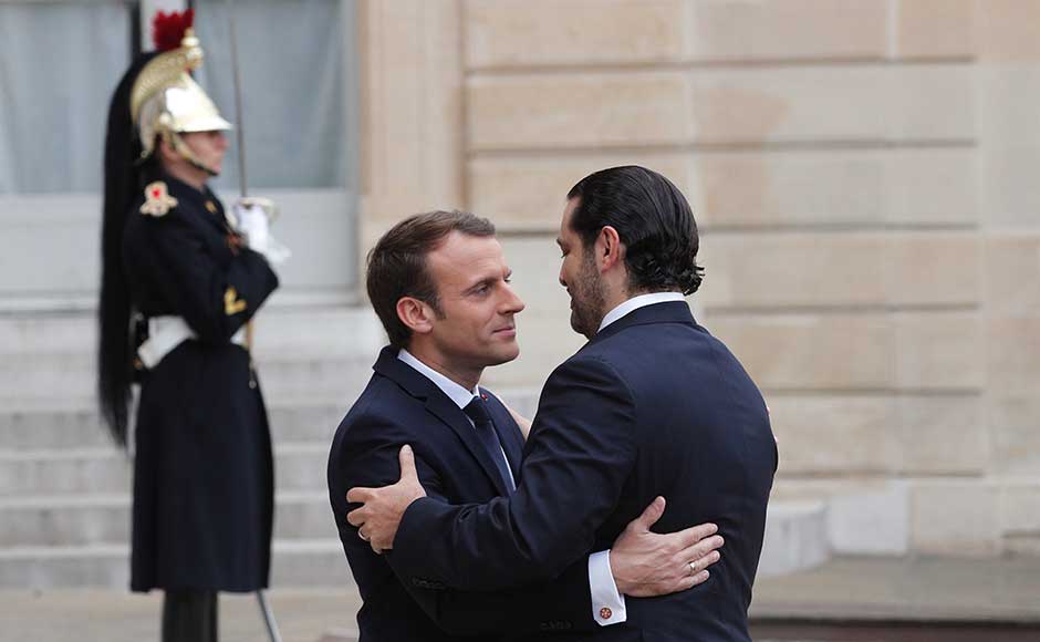 Lebanese President Michel Aoun has refused to accept Hariri's resignation while he remains abroad, and Macron said ahead of the talks that he would be welcomed Lebanese President Michel Aoun has refused to accept Hariri's resignation while he remains abroad, and Macron said ahead of the talks that he would be welcomed