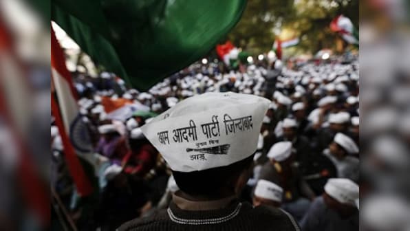 AAP leaders hold protest march against ongoing sealing drive in markets in Delhi