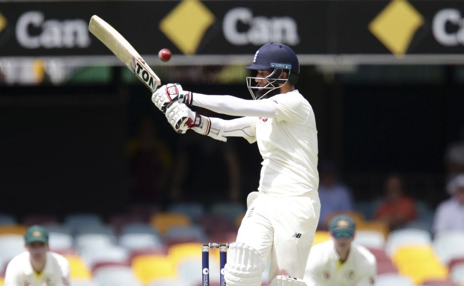 Resuming from the overnight score of 196/4, Dawid Malan and Moeen Ali stabilised the England innings with scores of 56 and 38 respectively. AP Resuming from the overnight score of 196/4, Dawid Malan and Moeen Ali stabilised the England innings with scores of 56 and 38 respectively. AP