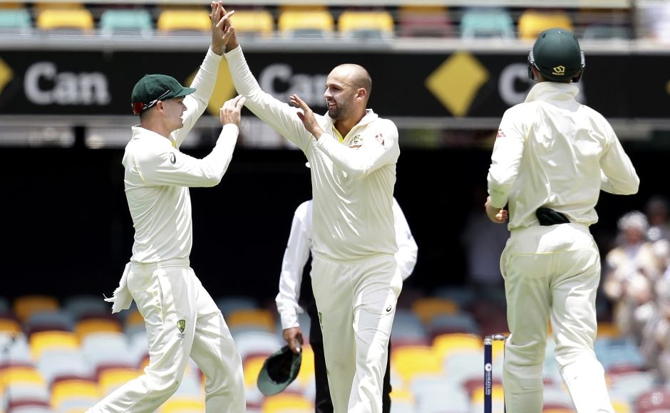 Australia's pacers Mitchell Starc and Pat Cummins each claimed three wickets while spinner Nathan Lyon took two scalps. AP Australia's pacers Mitchell Starc and Pat Cummins each claimed three wickets while spinner Nathan Lyon took two scalps. AP