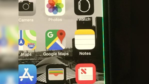 Some Apple iPhone X OLED displays are showing a persistent green line on one edge, cause unknown