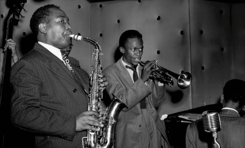 Charlie Parker (R) and Miles Davis at the Three Deuces, New York, circa 1945. YouTube