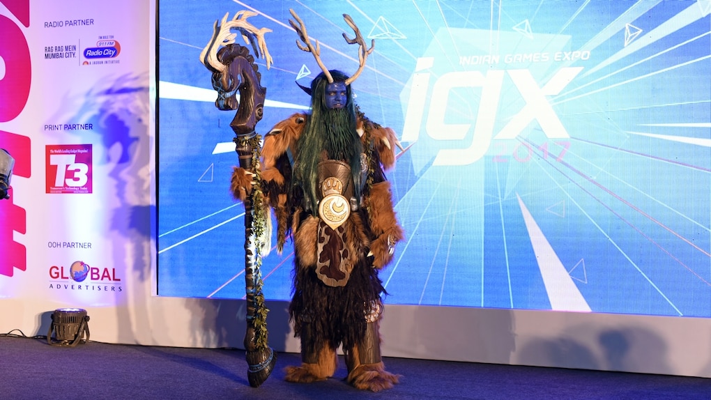 A character from World of Warcraft cosplayed at Indian Games Expo 2017. Image: tech2/Rehan Hooda
