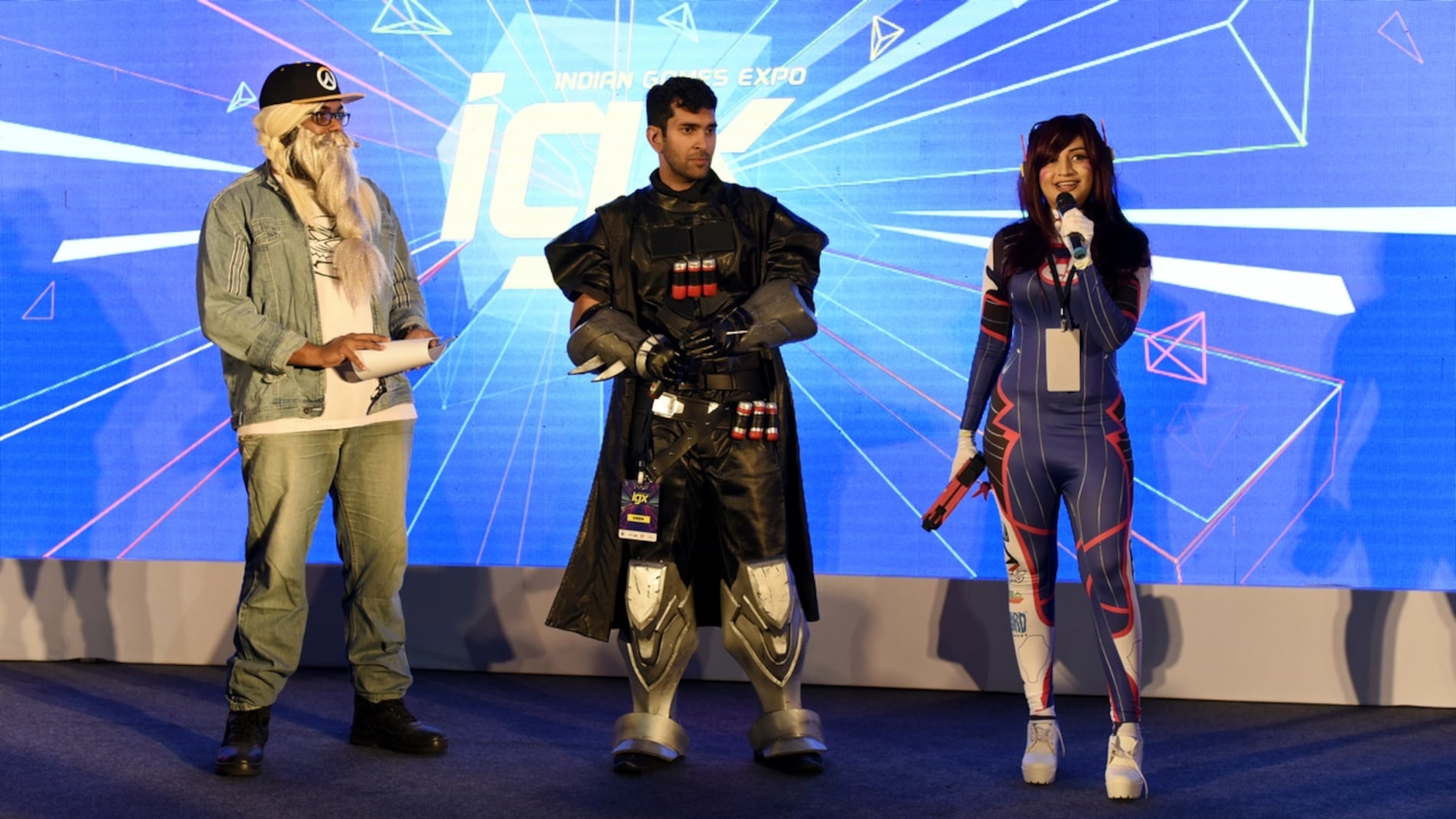 The judges at the cosplay event at IGX 2017. Image: tech2/Rehan Hooda
