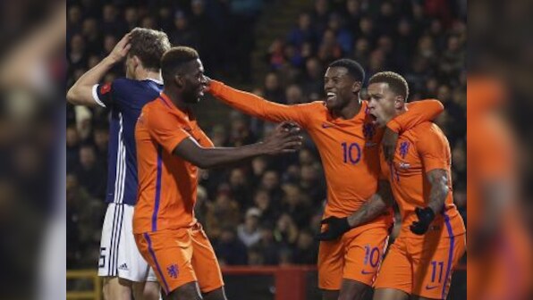 International friendlies: Memphis Depay helps Netherlands eke out victory over experimental Scotland