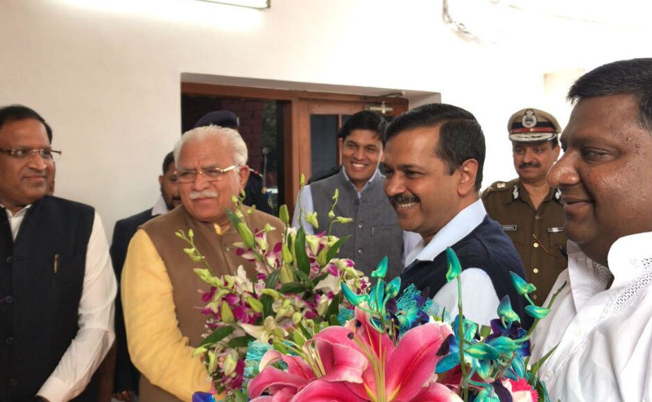 Delhi chief minister Arvind Kejriwal arrived in Chandigarh on Wednesday for a meeting with his Haryana counterpart to discuss air pollution and the issue of stubble burning that is a major contributory factor. Twitter @AamAadmiParty Delhi chief minister Arvind Kejriwal arrived in Chandigarh on Wednesday for a meeting with his Haryana counterpart to discuss air pollution and the issue of stubble burning that is a major contributory factor. Twitter @AamAadmiParty