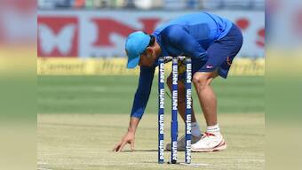 MS Dhoni inspects Eden Gardens pitch while shooting ad with Kapil Dev ahead of 1st India-Sri Lanka Test