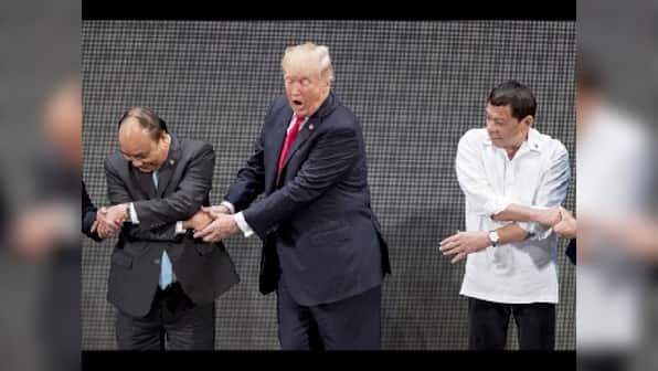 The handshake that wasn't: Donald Trump gets choreographed photo op wrong, leaves Rodrigo Duterte hanging