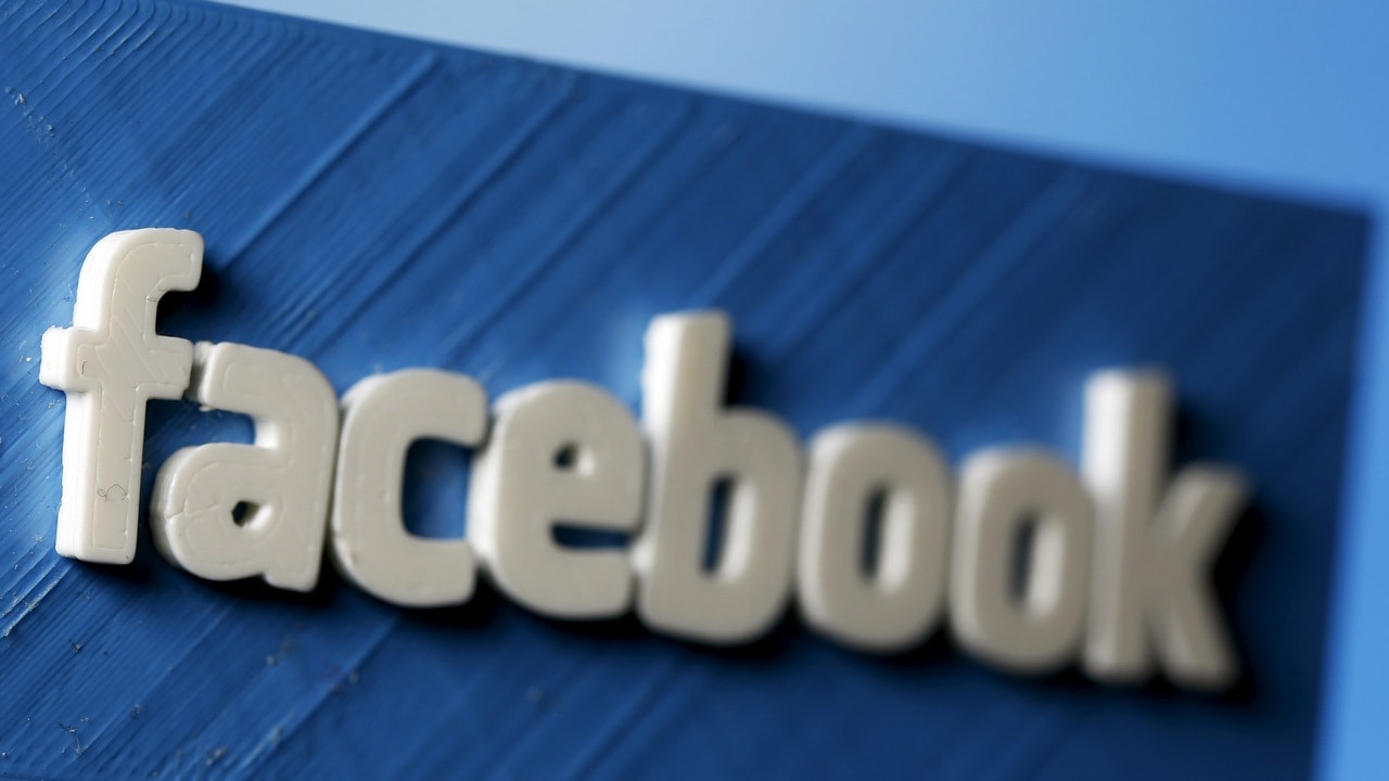 A 3D plastic representation of the Facebook logo. Image: Reuters.