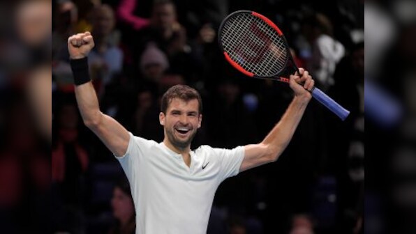 ATP Finals: Grigor Dimitrov rallies to defeat Jack Sock and set up title clash with David Goffin