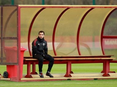 Manchester United's Henrikh Mkhitaryan during training. Reuters