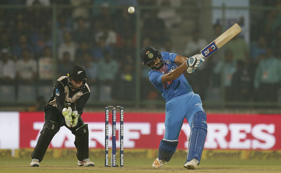 Kane Williamson put the hosts to bat first after winning the toss. Rohit Sharma started cautiously with opening partner Shikhar Dhawan and some sloppy Kiwi fielding allowed the duo to settle comfortably. AP Kane Williamson put the hosts to bat first after winning the toss. Rohit Sharma started cautiously with opening partner Shikhar Dhawan and some sloppy Kiwi fielding allowed the duo to settle comfortably. AP