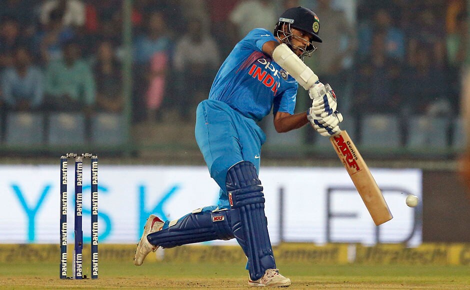Dhawan and Sharma scored 80 each and put up 158 runs for the opening partnership. AP Dhawan and Sharma scored 80 each and put up 158 runs for the opening partnership. AP